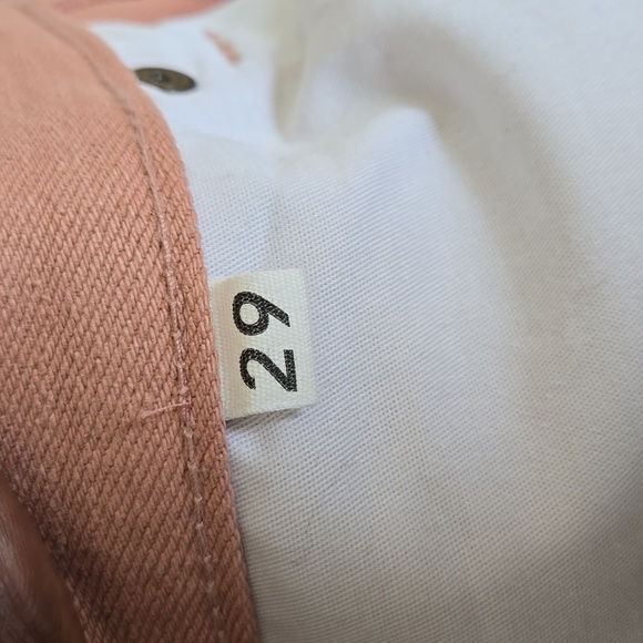 Still Here Childhood Salmon Jeans High-Waisted Button Fly Denim - Picture 7 of 11